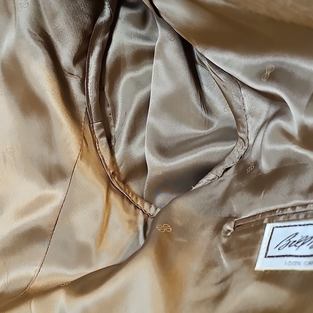 Vintage Bill Blass Camel Hair Classic Tan Men's Blazer Made In The USA - Picture 11 of 17
